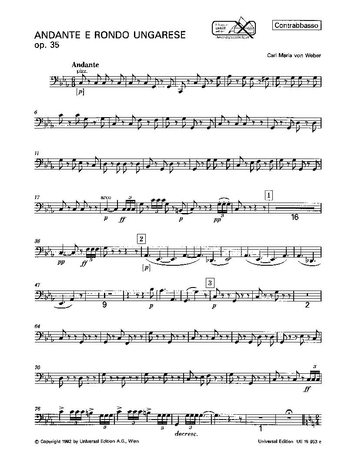 Weber Andante e Rondo Ungarese C minor for bassoon and orchestra op. 35
